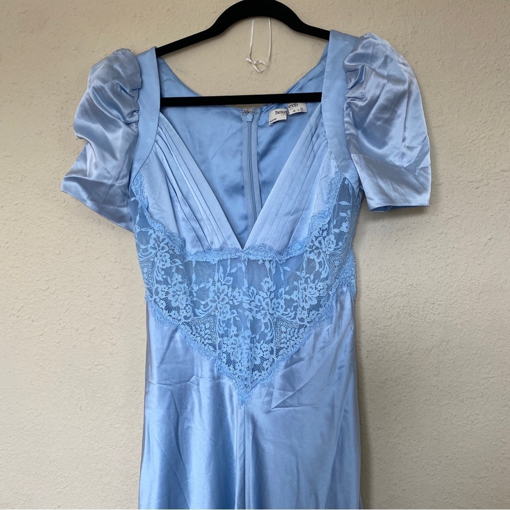 House of CB M D-DD 'Rafaela' Soft Blue & Pure Silk Lace Maxi Dress NWOT - Picture 11 of 13